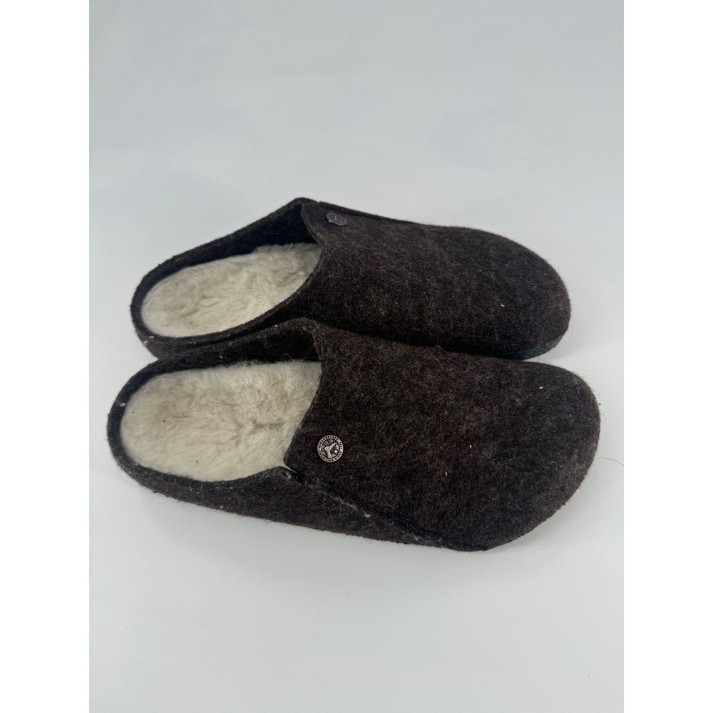 Birkenstock Zermatt Shearling Wool Felt Slippers Clogs Brown Womens 10 Mens 8 41